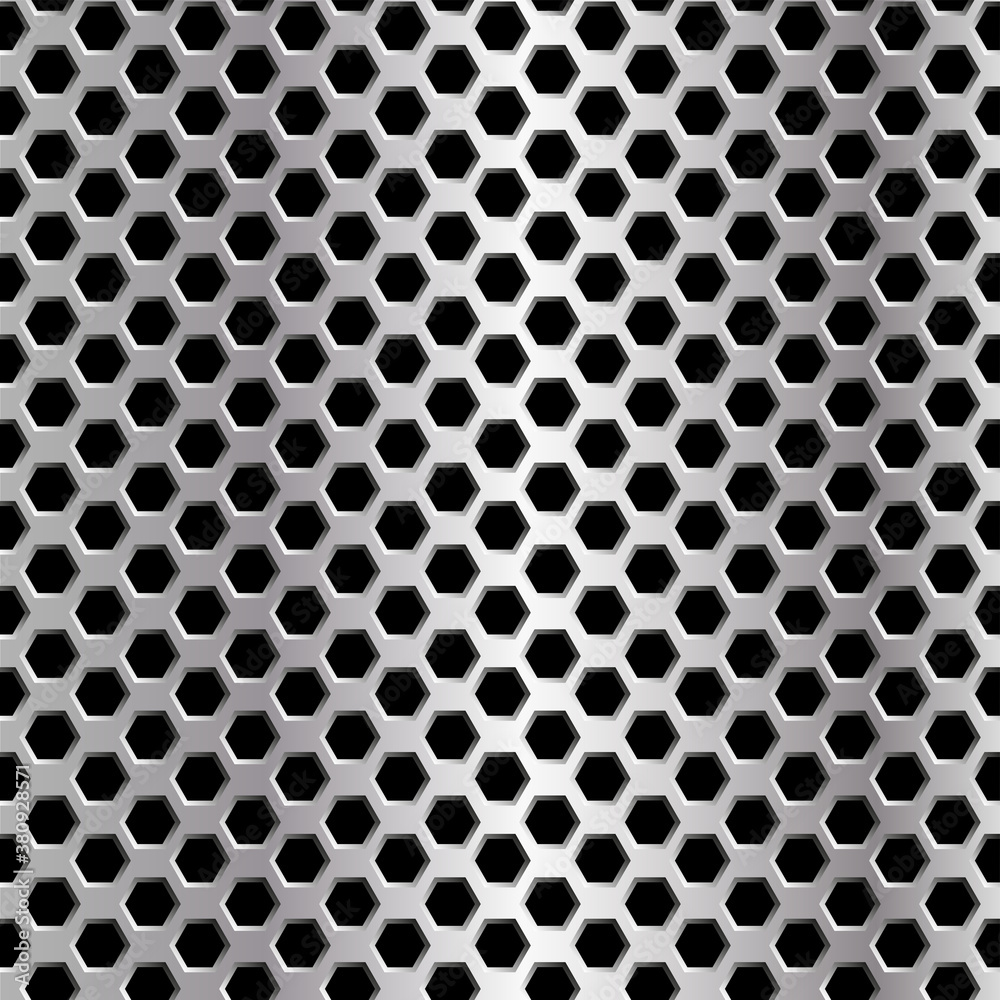 Poster honeycomb steel metal grid background, vector illustration