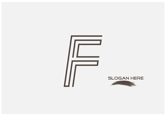 vector illustration of lining capital alphabet letter F logo design isolated on white background