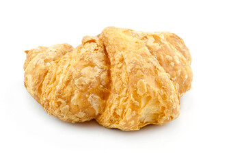 Fresh croissant on white background