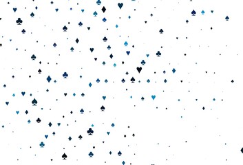 Light BLUE vector background with cards signs.