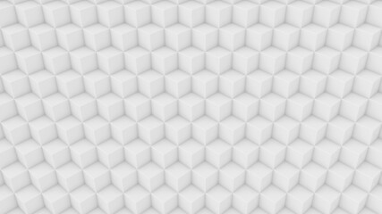Geometric pattern of white cubes. Abstract pattern background. 3d rendering illustration. High resolution.