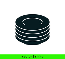 Plate icon vector logo design vector logo template illustration