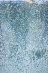 Broken cobweb glass front door