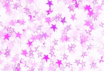 Plakat Light Purple vector template with sky stars.