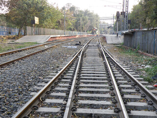 Fototapeta na wymiar Railways track in Kolkata, West Bengal