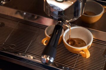 Espresso drawn out of espresso machine