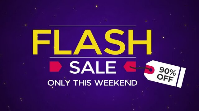 flash sale only this weekend 90% off motion graphic video . sale promotion, advertising, marketing, website. Royalty-free Stock 4K Footage.