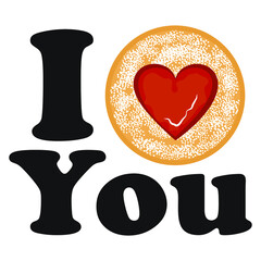 The inscription &ndash; I love you. Valentine's day cookies