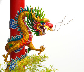 Obraz na płótnie Canvas Chinese style dragon statue.
