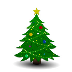 Christmas tree. Merry Christmas, Happy New Year. Vector illustration