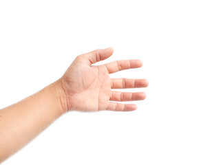 hand pointing to something isolated