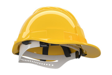 Yellow safety helmet or hard cap isolated on white with clipping path.