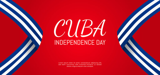 aesthetic background greeting cuba independece day with ribbon