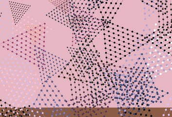 Light Pink, Yellow vector texture with triangular style with circles.