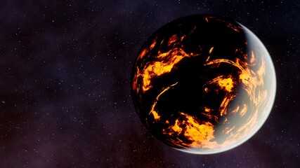 beautiful space background, starry sky, planet in space, exoplanet, another earth, mini-earth, fantastic planet 3d render