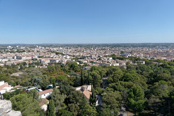 Fototapeta na wymiar Ville de Nîmes vue de la tour Magne - Gard - France