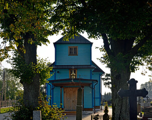 built of wood in 1876, the Orthodox church of Saint John the Theologian in Augustowo in Podlasie, Poland