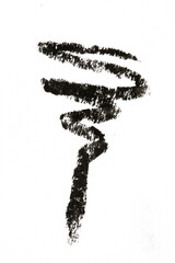 Black eyeliner stroke isolated on white	