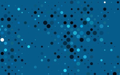 Light BLUE vector pattern with spheres. Abstract illustration with colored bubbles in nature style. Pattern for ads, booklets.