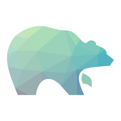 geometric pattern inside grizzly bear, vector