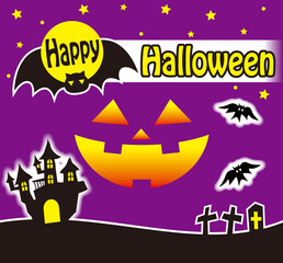 The illustration of the card of the Halloween. A vector.