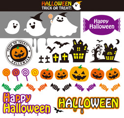 An icon set of the Halloween. Vector illustration.