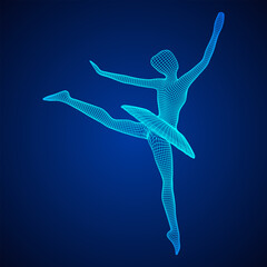 Dancing ballerina. Woman classic ballet dancer