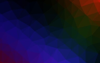 Dark Multicolor, Rainbow vector abstract polygonal cover. Creative illustration in halftone style with gradient. Completely new design for your business.