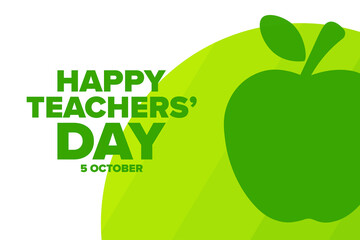 World Teachers’ Day. 5 October. Holiday concept. Template for background, banner, card, poster with text inscription. Vector EPS10 illustration.