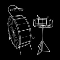 Obraz na płótnie Canvas Musical instruments set. Rock band drum kit. Percussion musical instrument