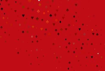 Light Orange vector texture with playing cards.