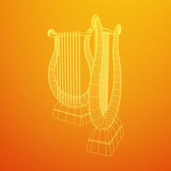 Ancient lyre or harp musical instrument