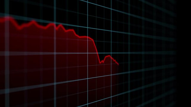 On the stock market, the share price falls. Falling prices of securities. Loss of assets in equities stock. Decreasing trend showing unsuccessful performance and losses failure due to economic crisis