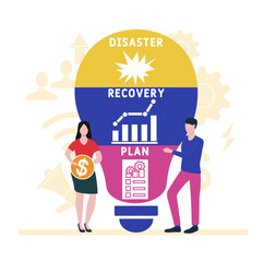 Flat design with people. DRP - Disaster Recovery Plan.  business concept background. Vector illustration for website banner, marketing materials, business presentation, online advertising