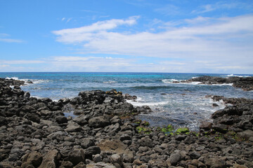 Coast of Easter Island at Ahu Te Poti Kura, Rapa Nui, Chile