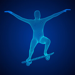 Obraz na płótnie Canvas Skater doing jumping trick on skateboard