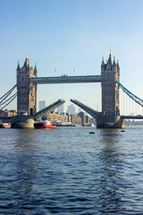 Fototapeta na wymiar Tower Bridge lift on a sunny day
