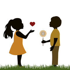 children love, vector