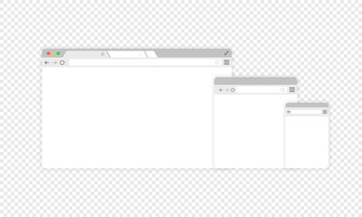 Browser icon ser. Website window. Vector on isolated transparent background. EPS 10