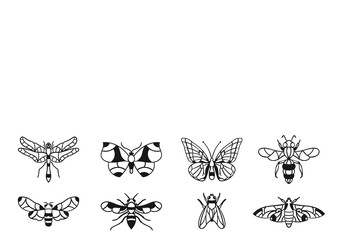 set of butterflies