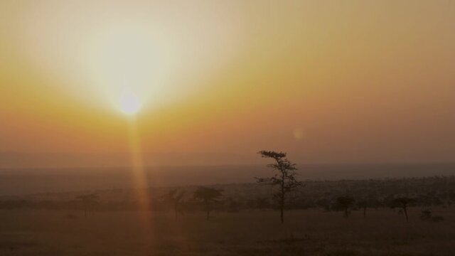 Sunrise over the Kenyan Savana in Laikipia