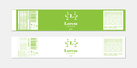 green leaves bottle label. vector