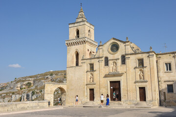 Fototapeta na wymiar The church of Saint Pietro Caveoso at Matera on Italy