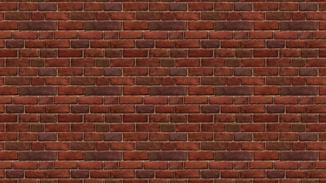 Horizontal size brown red brick wallpaper. Seamless pattern material