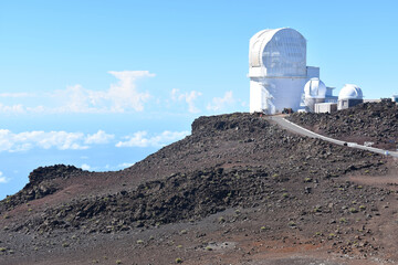 Closeup of the Haleakala Observatory on Maui island, the Hawaiian islands