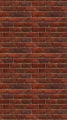 縦長サイズの茶色い赤レンガの壁紙。シームレスパターン素材