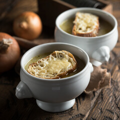 Traditional French onion soup