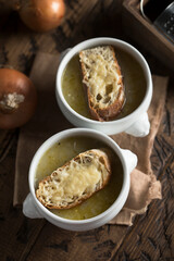 Traditional French onion soup
