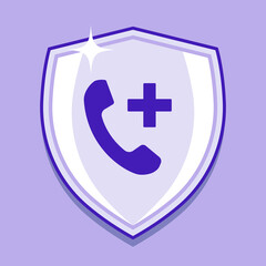 Obraz premium Medical Emergency call Icon. Secure Shield Vector