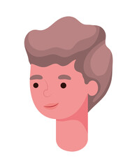 brown hair man cartoon head vector design